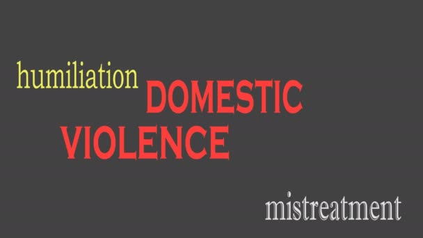 Concepto de violencia doméstica y abuso word cloud background - Imágenes, Vídeo
