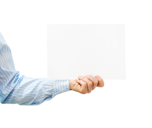 Pure white card in man's hand - Photo, Image
