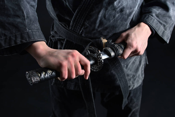 Samurai sword baring background - Foto, imagen