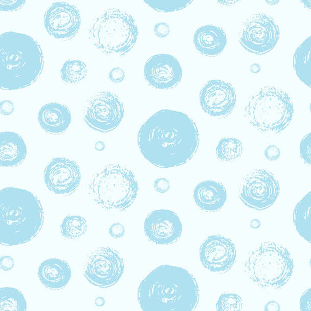 Monochrome blue grunge scratched circles pattern - Vektor, Bild