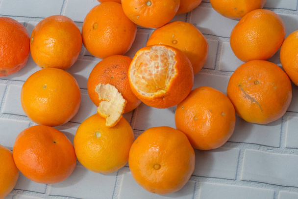 tangerines on a light background - Photo, Image