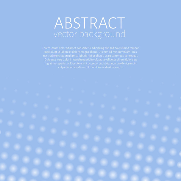 White dots on light blue background with space for text. Abstract vector background. Backdrop for banner. Easy to edit design template for your business presentation. - Vetor, Imagem