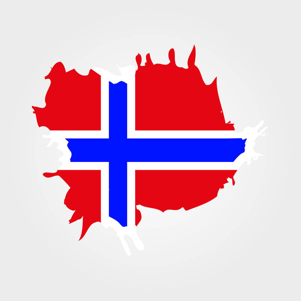 Bandiera della Norvegia. Spazzola dipinta Bandiera della Norvegia. Illustrazione in stile disegnato a mano con effetto grunge e acquerello. Bandiera della Norvegia con grunge texture
. - Vettoriali, immagini