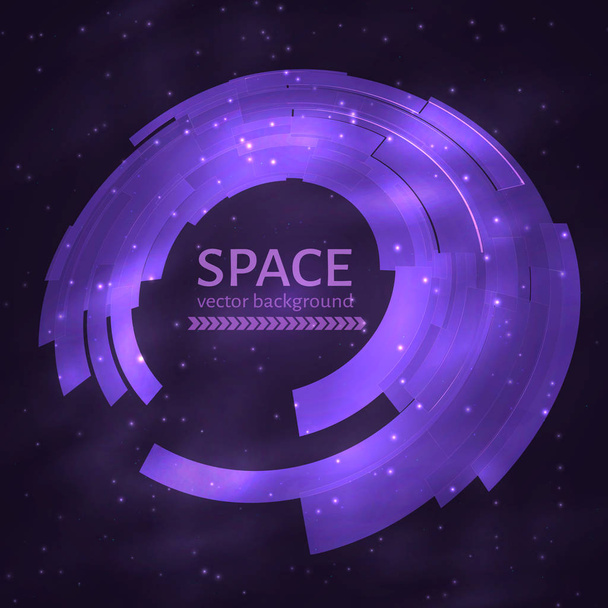 Ultra violet space abstract circle background. UFO cosmic vector illustration. Easy to edit design template for your business projects.  - Vecteur, image