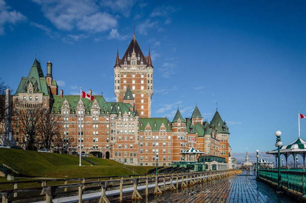 Frontenac Castle and Dufferin Terrace - Quebec City, Quebec, Can - Photo, Image