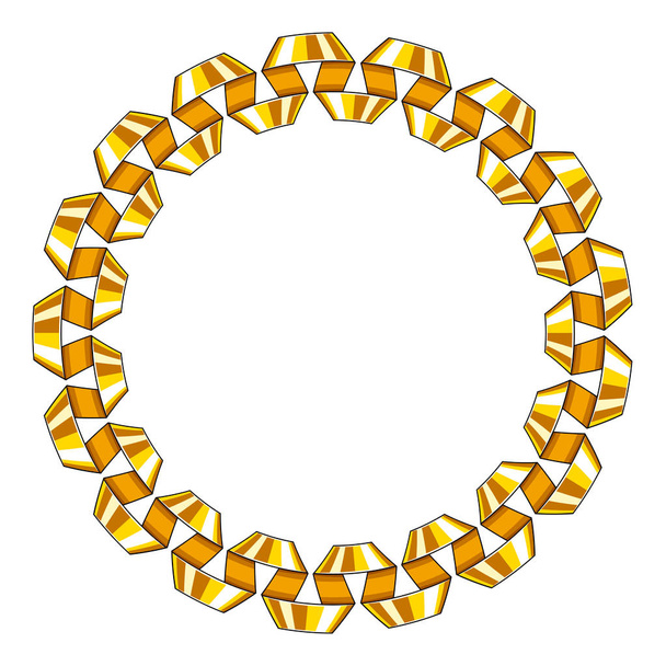 Dekoratív kerek keret, arany spirális szalag. Vektor - Vektor, kép