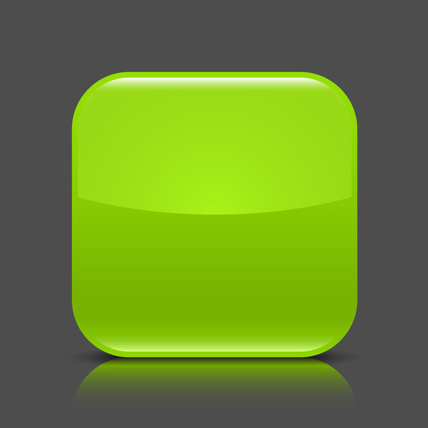 Зелена глянцева порожня веб-кнопка. Закруглена піктограма квадратної форми з чорною тіні та кольоровим відображенням на темно-сірому тлі. Ця векторна ілюстрація створена і збережена в 8 eps
 - Вектор, зображення
