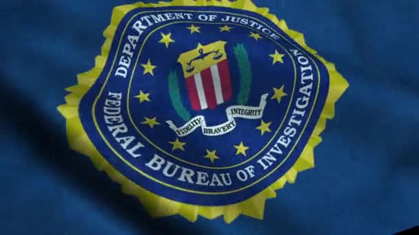 Waving Flag with FBI Logo - Footage, Video