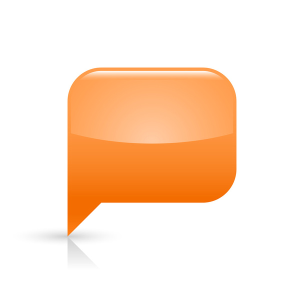 Orange glassy empty speech bubble web button icon - Vektor, kép