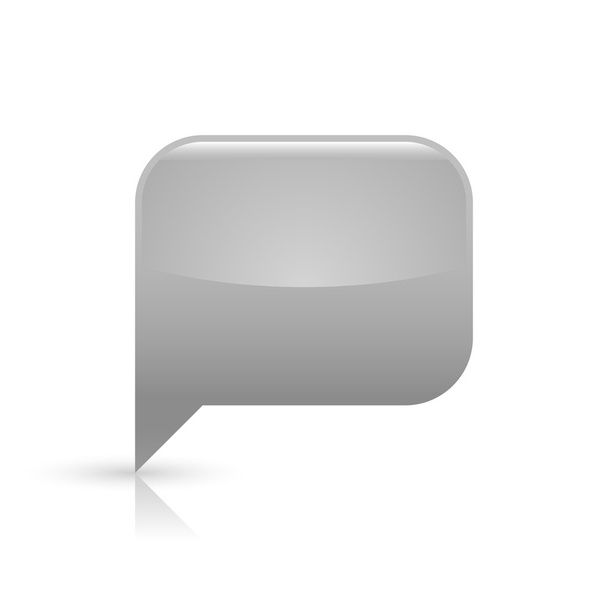 Gray glassy empty speech bubble web button icon - Vector, Image