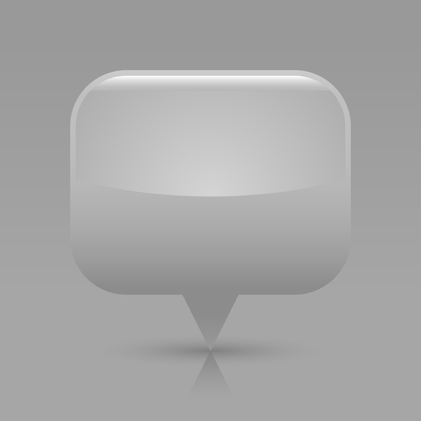 Gray glossy blank map pin icon. Rounded rectangle web button with shadow and reflection on light gray background. This vector illustration saved in 8 eps - Vektor, kép