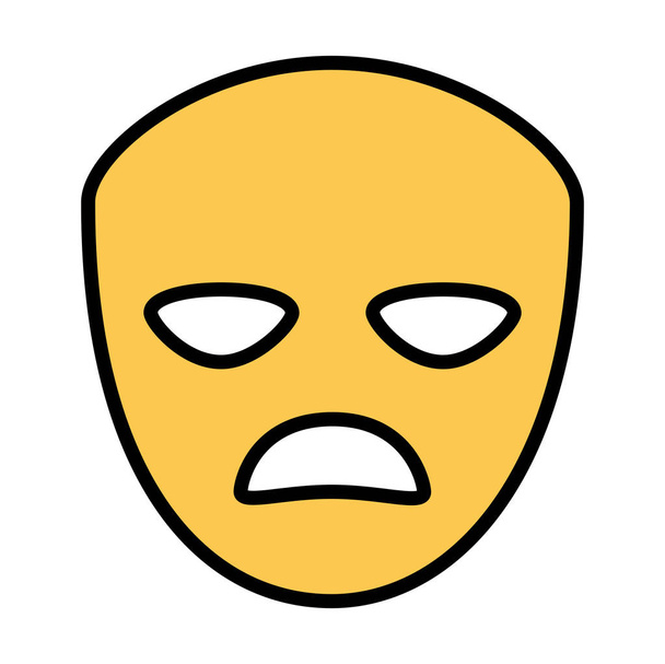 divadelní masky smutný izolované ikona - Vektor, obrázek