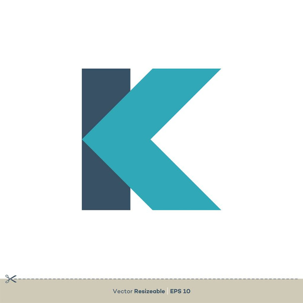 K Plantilla de logotipo de líneas de letra
 - Vector, Imagen