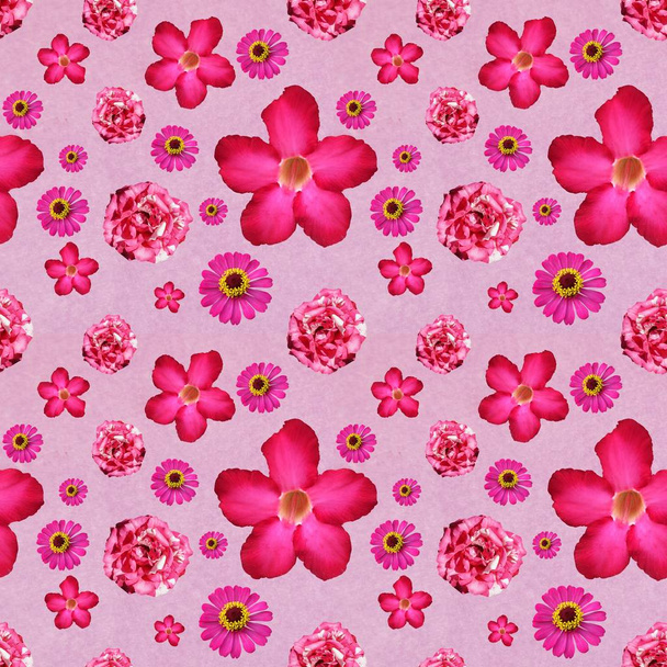 pink flower seamless abstract pattern background - Фото, изображение