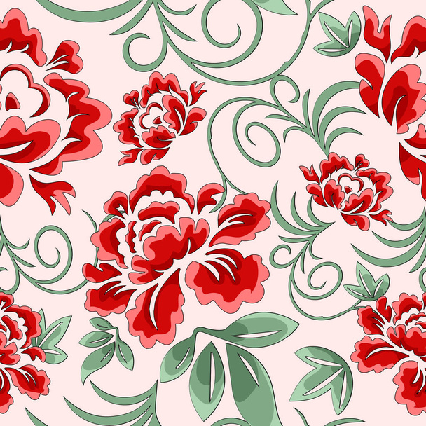  Flower vintage vector seamless pattern. - Vetor, Imagem