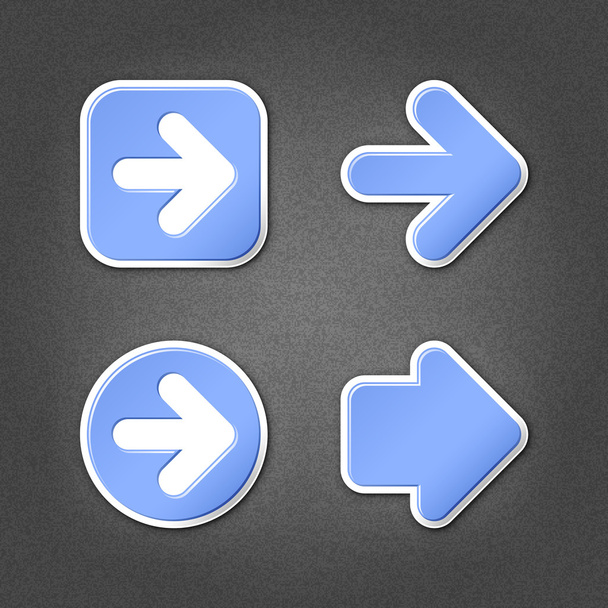4 sininen tarra nuoli merkki web kuvake
 - Vektori, kuva