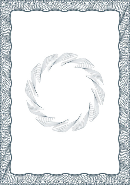 Guilloche style blank certificate - Vector, Image