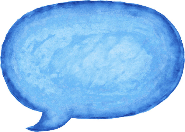 blauwe aquarel lege toespraak bubble dialoogvenster leeg ovale vorm op witte achtergrond. deze vector illustratie illustraties ontwerpelement opgeslagen in 10 eps. - Vector, afbeelding