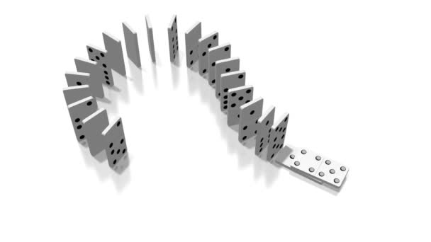 3D domino efekt animace - otazník koncept - kamery následující. - Záběry, video