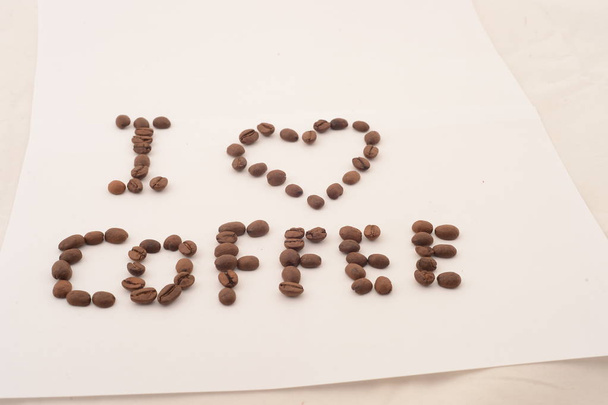 the inscription I love coffee beans coffee - Photo, image