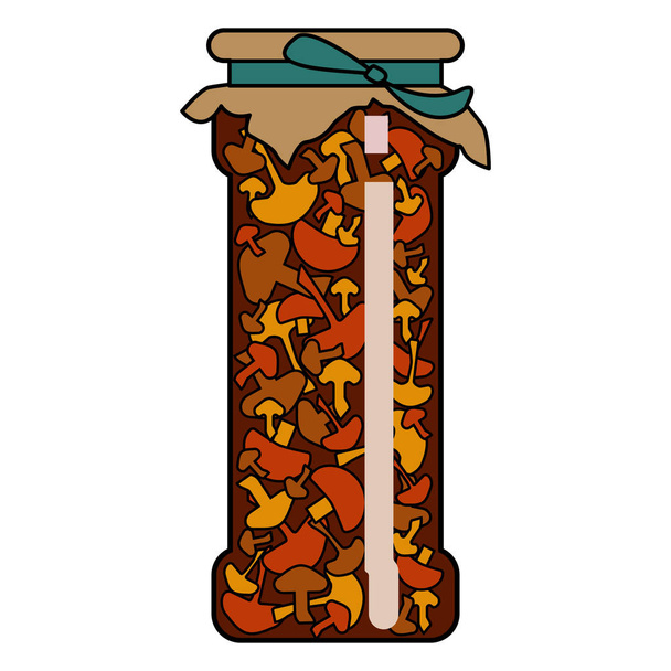 cogumelos em um jarro. ilustração vetorial
 - Vetor, Imagem