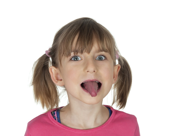 girl puts out her tongue - Foto, Imagem