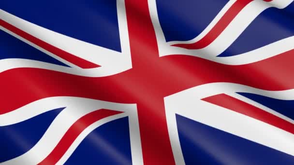 Büyük Britanya - animasyon 3D dokuma malzeme bayrağı. - Video, Çekim