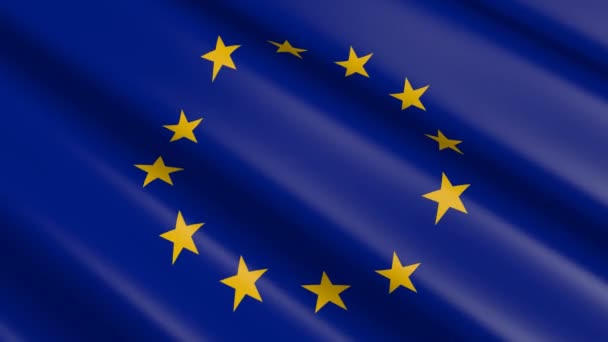 3D ткацький прапором матеріал Європейського Союзу (ЄС) - анімація. - Кадри, відео
