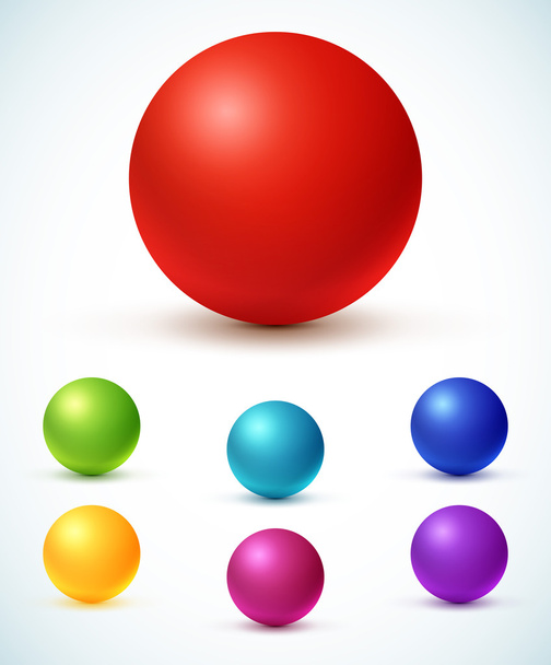 Collection of colorful glossy spheres - Vector, Image