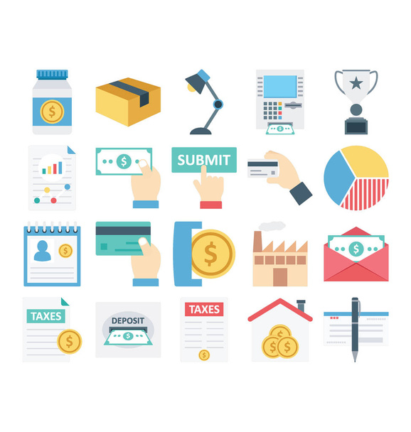 Payment and Finance Isolated and Vector Icons Set consist with Banking, finance, payment and digital marketing related icons that can be easily modified or edit  - Vector, Image