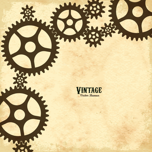 Retro gear vintage background. - Vector, Imagen