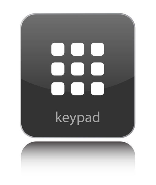 Keypad sign on black glossy button - Вектор, зображення