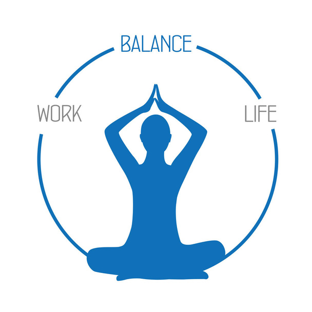 work life balance meditation concept - Vector, Image
