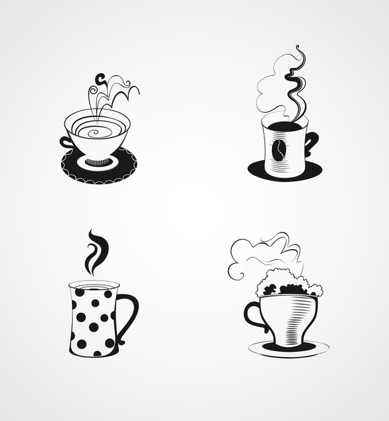 coffee and tea design elements - Vector, Image