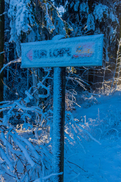zimową zgiełku na rennsteig - Zdjęcie, obraz