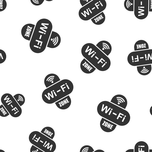 Знак зони Wi-Fi значок безшовного візерунка фону. Wi-Fi бездротові технології Векторні ілюстрації. Шаблон символу мережі wi-fi зони
. - Вектор, зображення