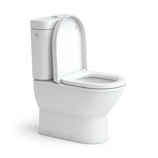 Toilet bowl on white isolated background. 3d illuatration - 写真・画像
