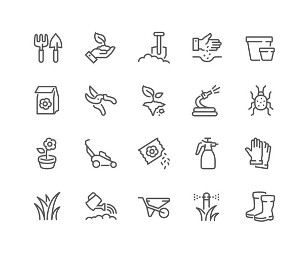 Line Gardening Icons - Vector, Image