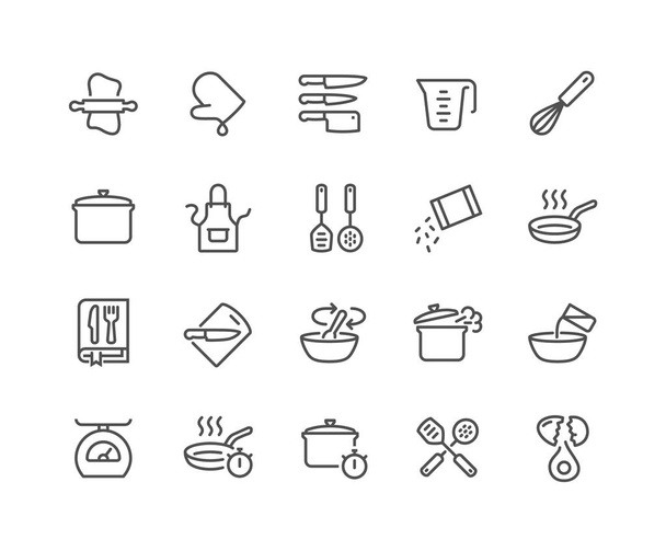 Линейные кулинарные иконки
 - Вектор,изображение