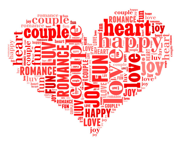 aşk kalp şeklinde Wordle - Fotoğraf, Görsel