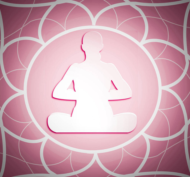 yoga illustration woman in lotus position - Photo, Image