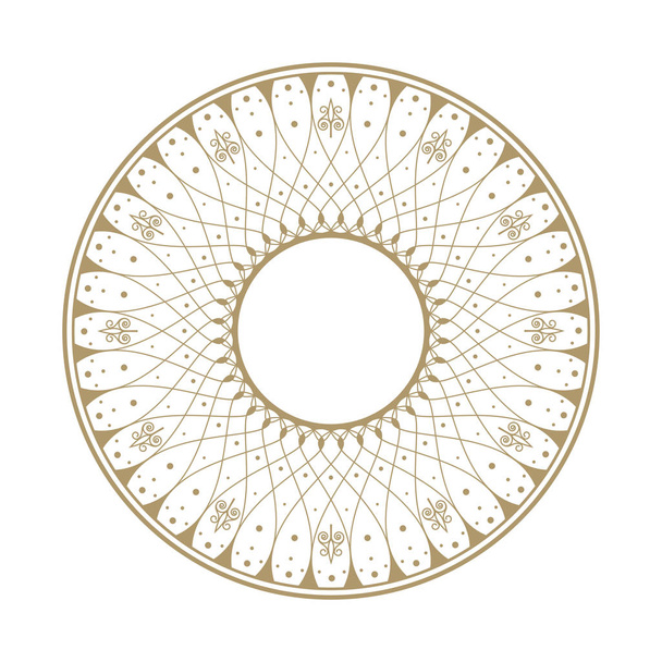 Cornice rotonda decorativa per il design con motivo floreale astratto. Inquadratura circolare. Vettore modello
. - Vettoriali, immagini