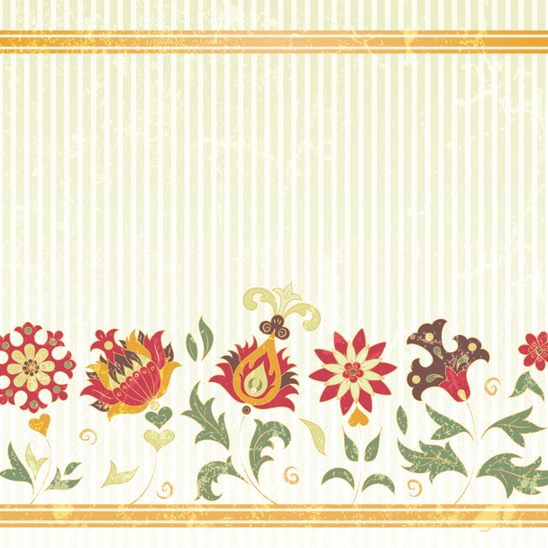 Vector background with retro flowers - Vector, Image