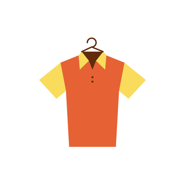 Jednolita koszula do golfa na białym tle ikona - Wektor, obraz