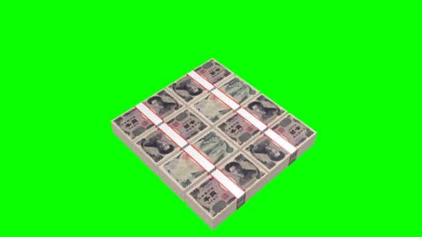 Skládaný tisíc jenů bankovky - Skvělé pro témata, jako je podnikání, financování atd. - Záběry, video
