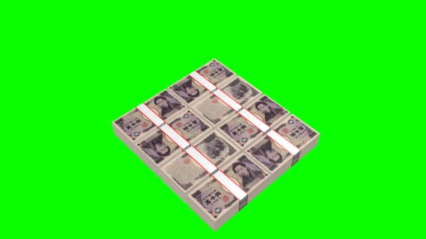 Skládaný pět tisíc jenů bankovky - Skvělé pro témata, jako je podnikání, financování atd. - Záběry, video