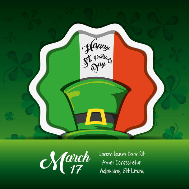 st patrick day with top hat - Vector, Image