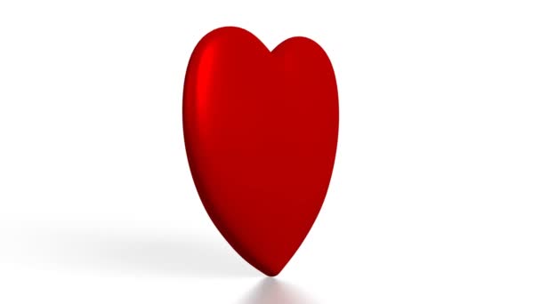 3D tvar srdce na bílém podkladu - ideální pro témata jako láska, Seznamka, den svatého Valentýna atd. - Záběry, video