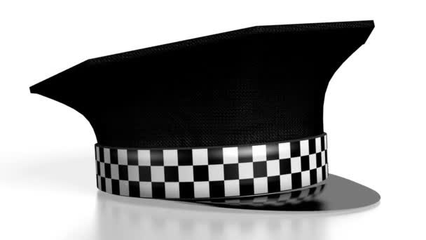 3D policejní čepici na bílém pozadí. - Záběry, video