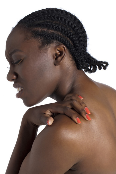 a woman with back pain - Φωτογραφία, εικόνα